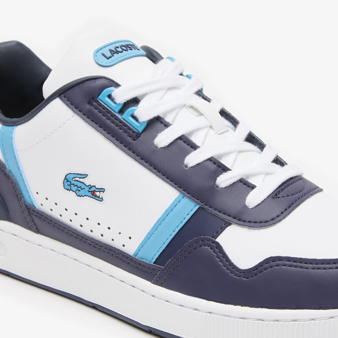 Men's Lacoste T-Clip Leather Colour Block Trainers Men's Lacoste T-Clip Leather Colour Block Trainers