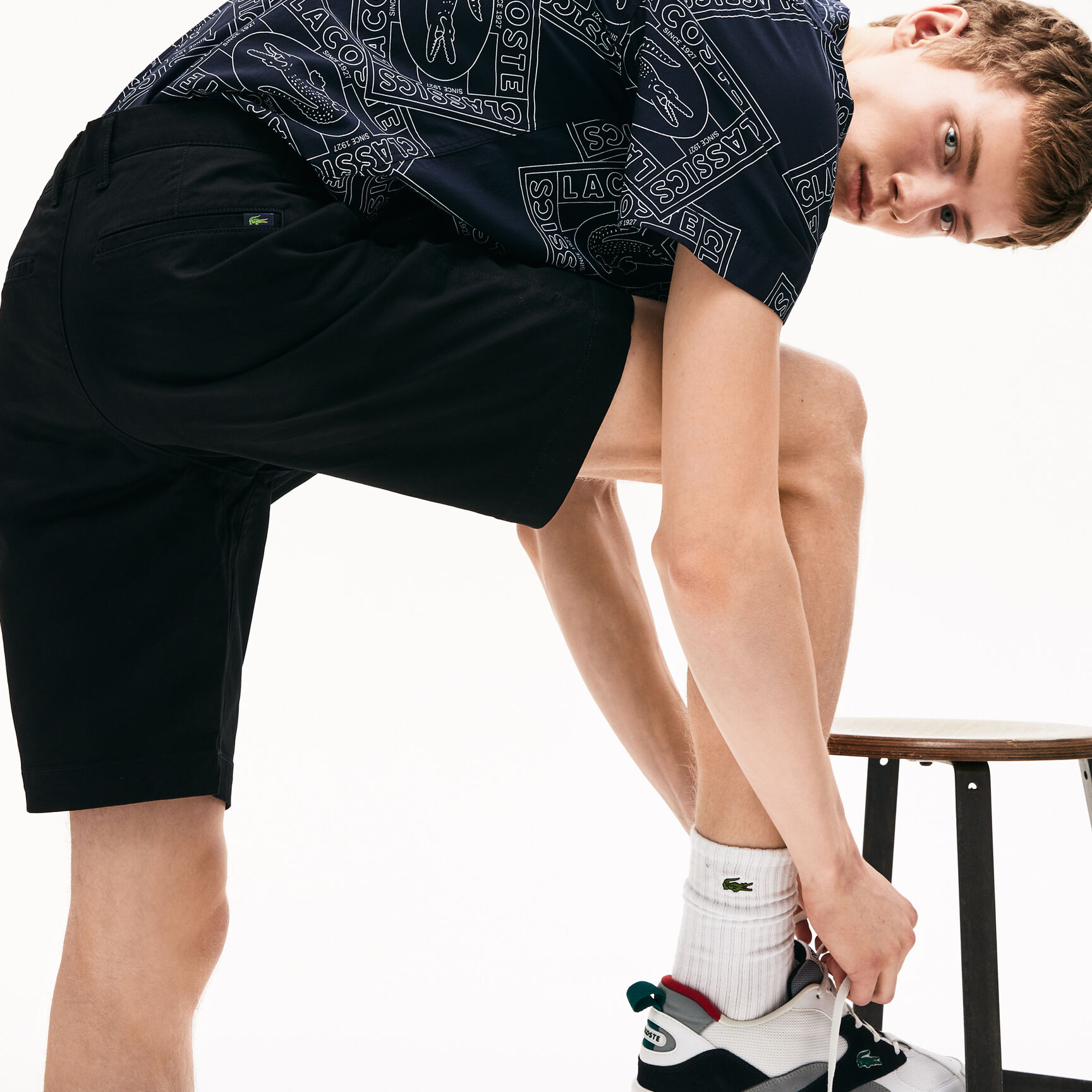 Men's Slim Fit Stretch Gabardine Bermuda Shorts Men's Slim Fit Stretch Gabardine Bermuda Shorts