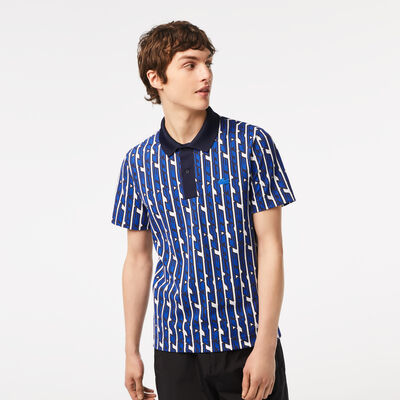 Men’s Lacoste Two-tone Printed Stretch Piqué Polo Shirt