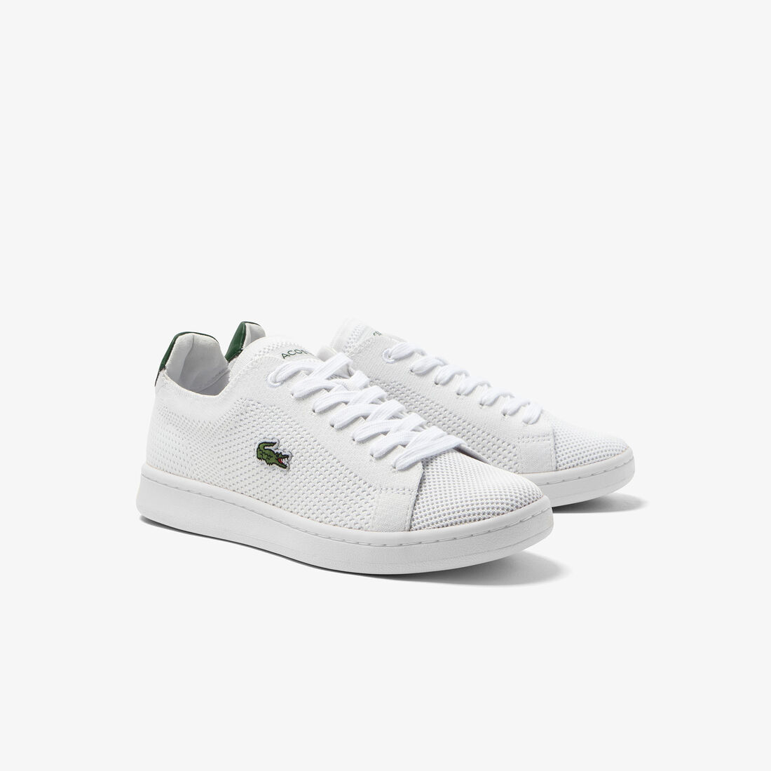 Women's Lacoste Carnaby Pique Textile Heel Pop Trainers Women's Lacoste Carnaby Pique Textile Heel Pop Trainers
